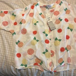 Rails tie bottom blouse